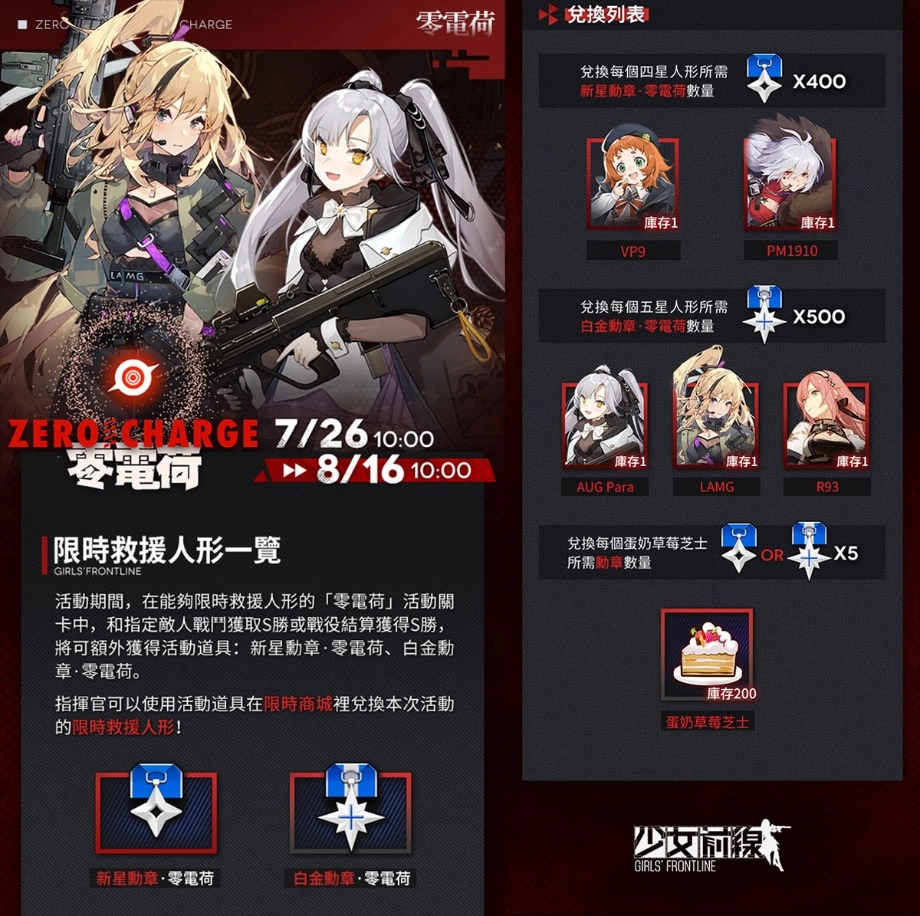 《少女前线》全新活动「零电荷」正式展开 公开详细活动内容与资讯 - 亚洲电玩通