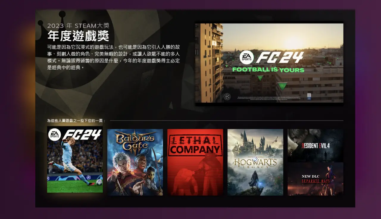 2023 Steam年度大奖-年度游戏奖