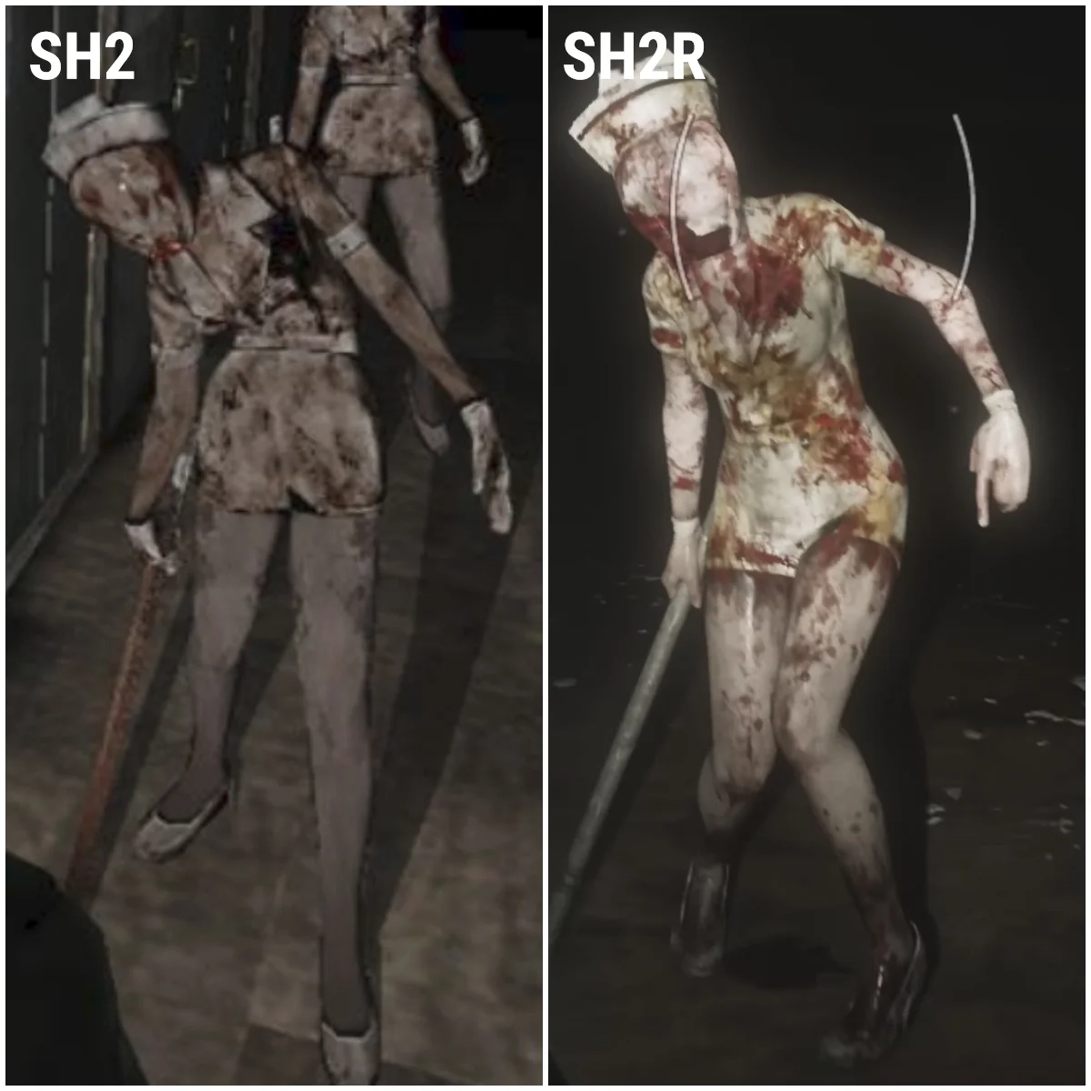 来源reddit，原版护士 VS 重製版护士