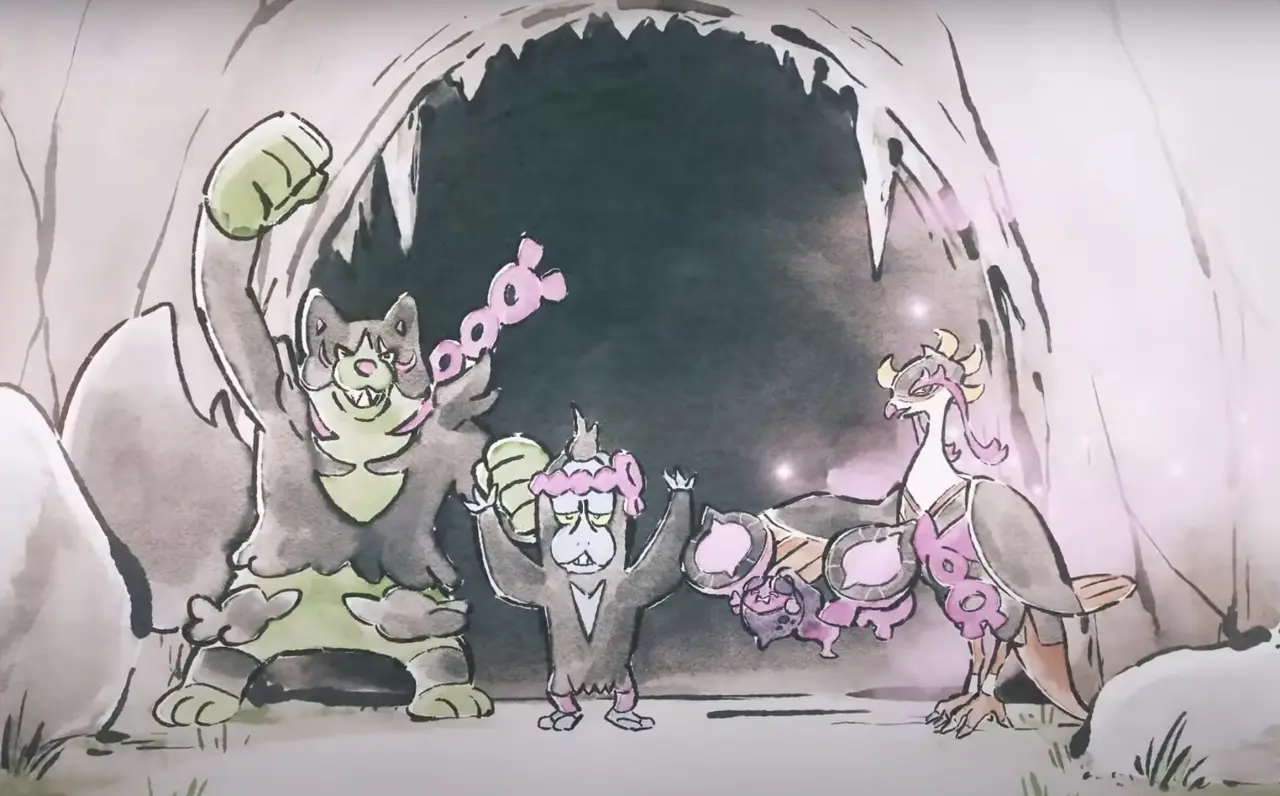 《宝可梦 朱／紫 零之秘宝》「题外篇」的「桃歹郎」、「够讚狗」、「愿增猿」与「吉雉鸡」