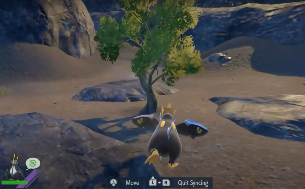 使同步的宝可梦向前移动，到达中心的树。